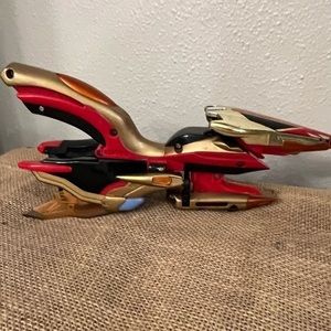 Power Rangers. Bandai 2000 Red And Silver Plane - Motorcycle
